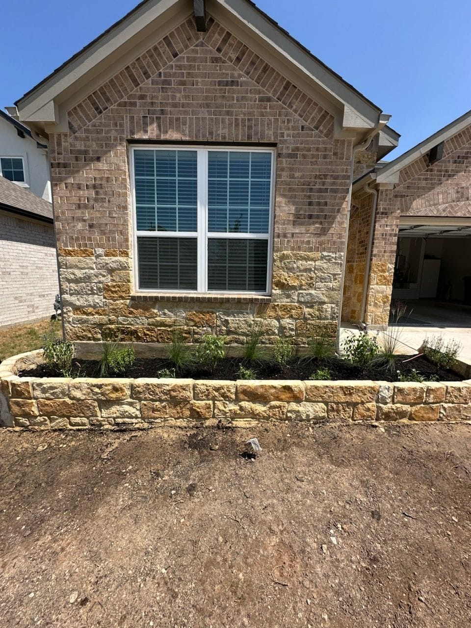 Custom Limestone Planter Bed in Leander